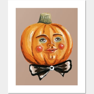 Vintage Pumpkin man Posters and Art